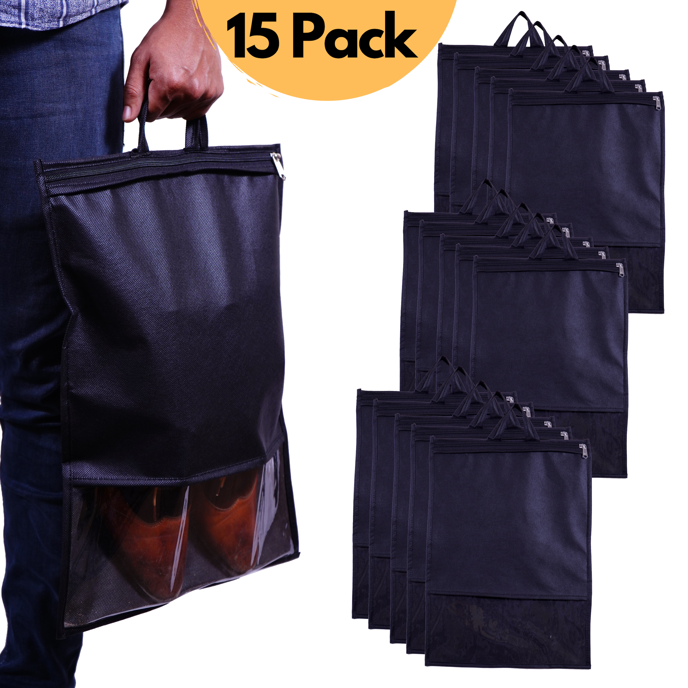 30 eco-friendly travel shoe bag storage bags, non-woven breathable