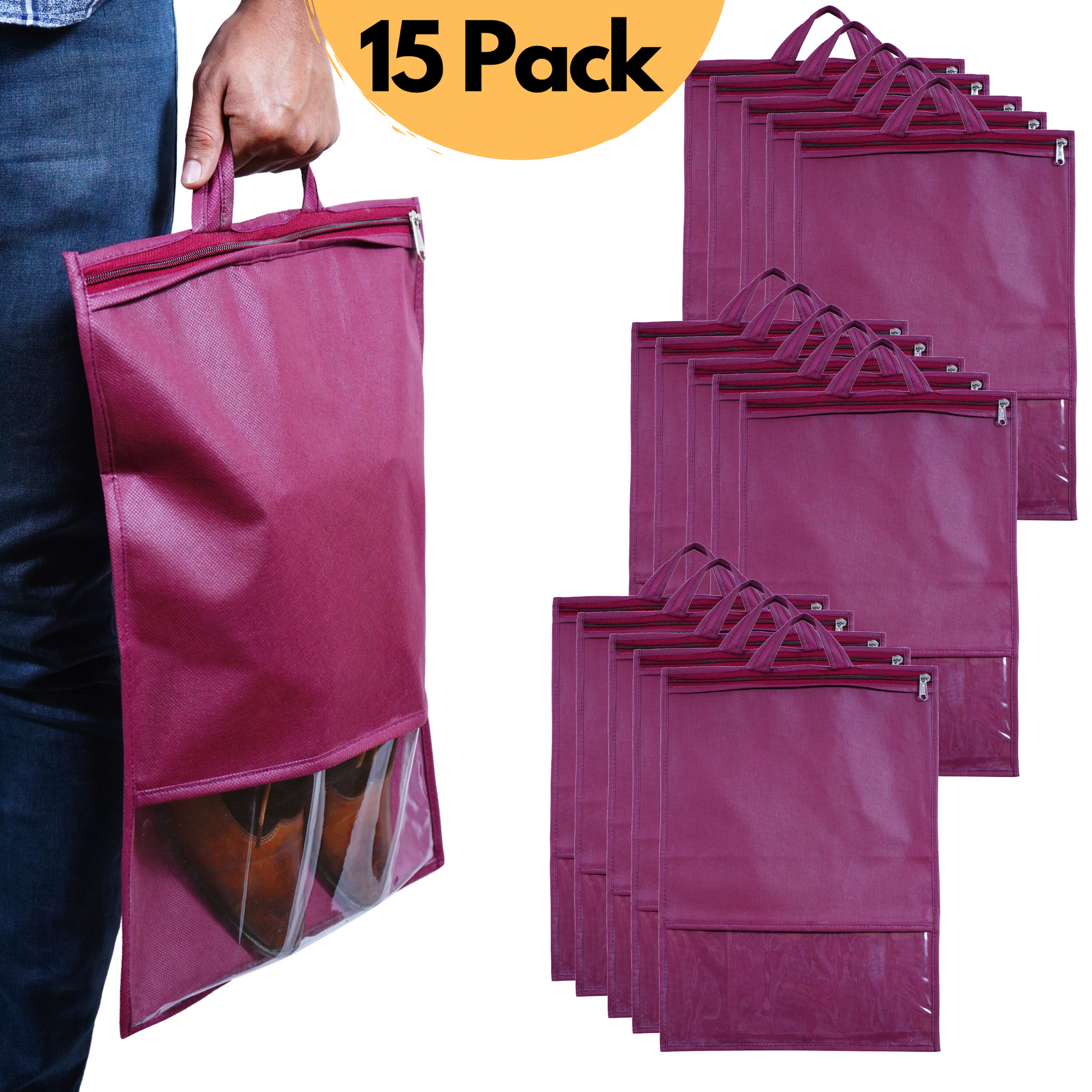 Travel Shoe Bags, 4PCS Strong Practicality Travel Clothes Bags With Zipper  For Travelling 43x23CM 